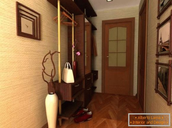 Design moderne de petites pièces dans l'appartement - un hall d'entrée et un couloir