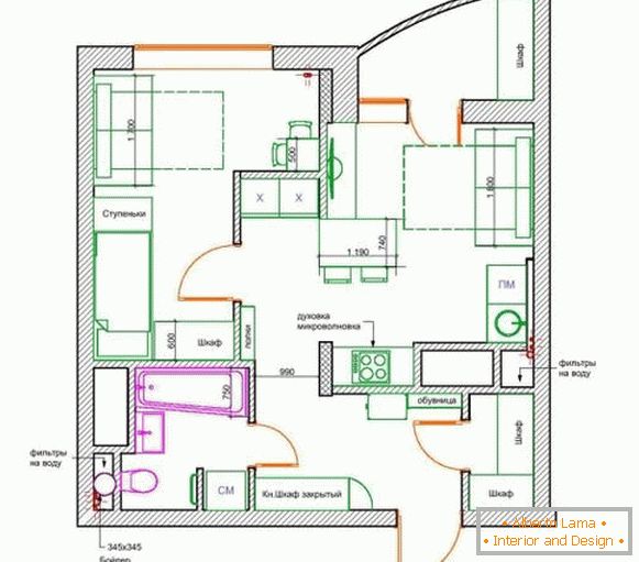 Appartement design-plan de 42 m²