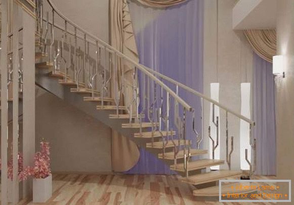 L'idée d'un design de hall avec un escalier à l'intérieur d'une maison privée