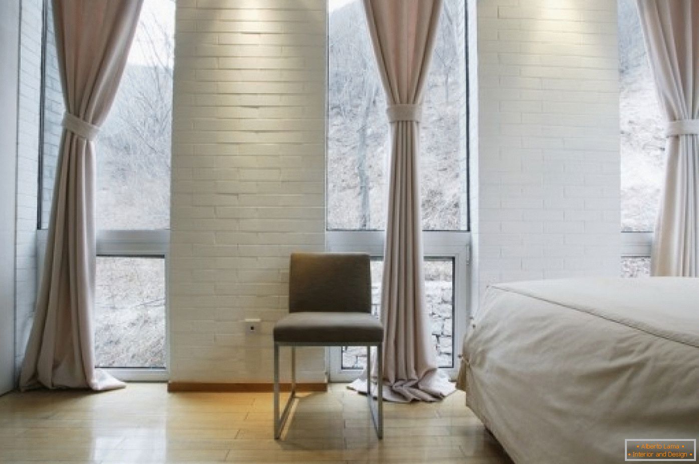 Design de chambre à coucher en couleurs blanches