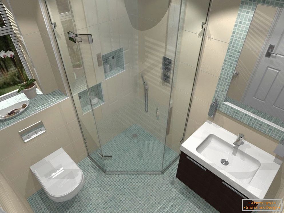 Salle de bain compacte dans l'appartement
