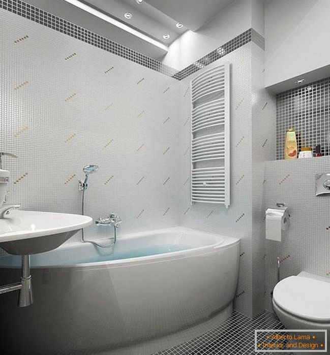 Salle de bain avec finition en mosaïque