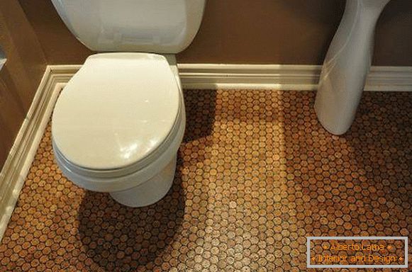 Design de salle de bain avec des sols en liège