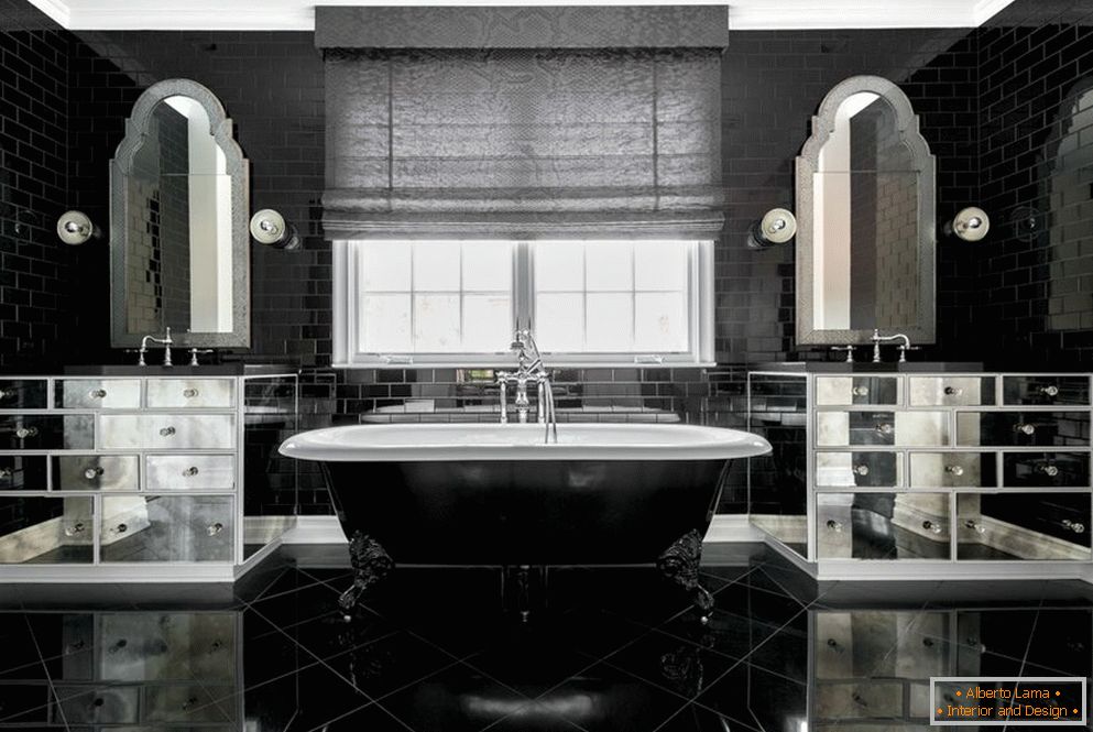 Salle de bain en couleur noire