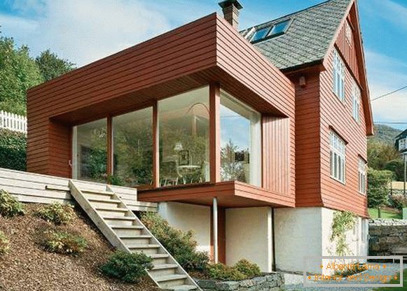 Belles maisons en bois dans un style high-tech