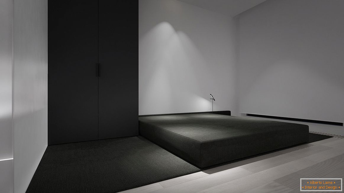 Une chambre dans le style du minimalisme est l'exemple le plus lumineux d'un élément de design. La caractéristique principale est un minimum de meubles.