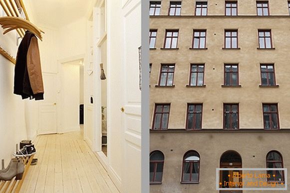 Intérieur de l'appartement du couloir en Suède