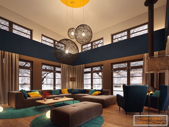 Une large planche de parquet est idéale pour décorer un salon dans un style moderne.