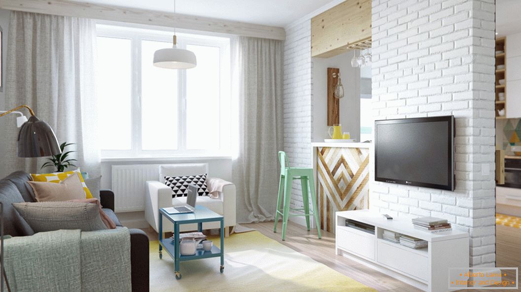 Design d'intérieur d'un petit appartement à Moscou