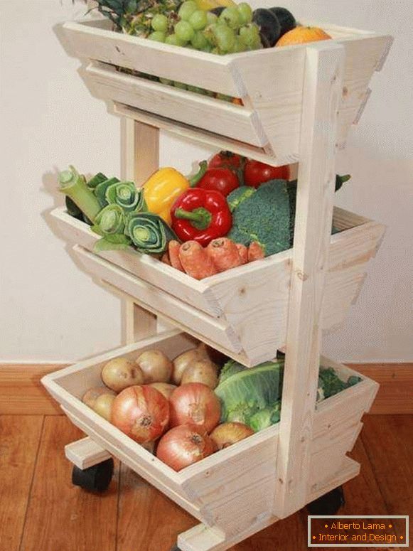 Roues pour stocker les légumes dans la cuisine