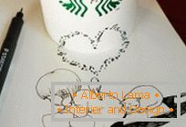 Illustrations de Tomoko Sintani sur des lunettes Starbucks