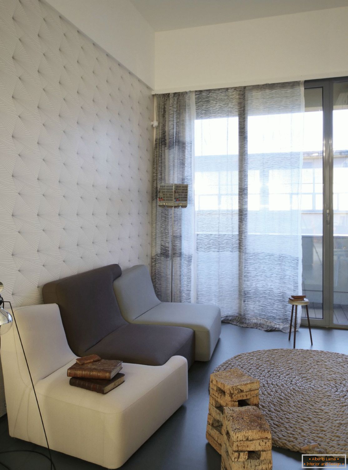 Intérieur d'un petit appartement à Turin, Italie