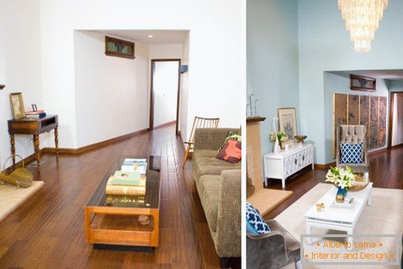 Design d'intérieur d'une photo de maison privée avant et après