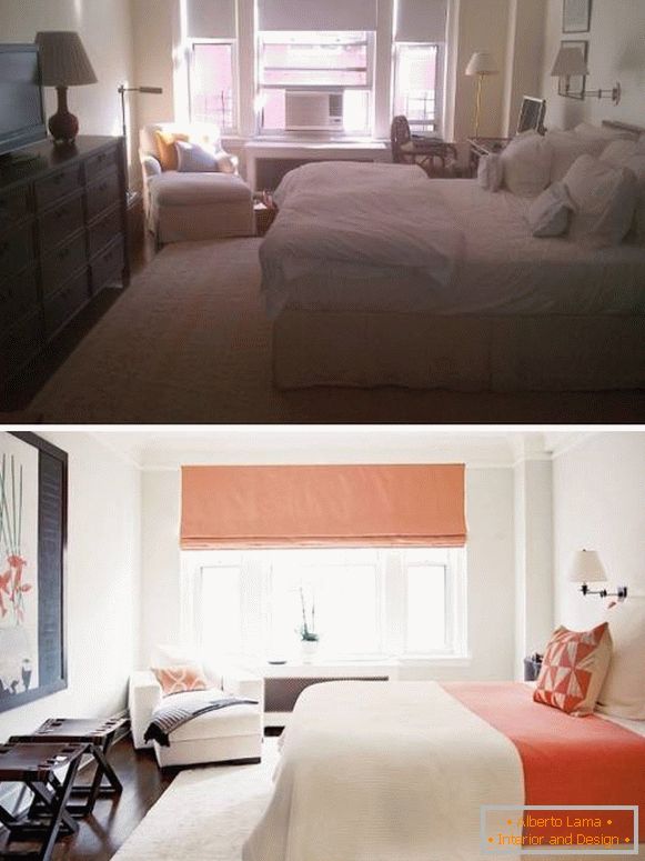Nouveau design de chambre lumineux avant et après les photos