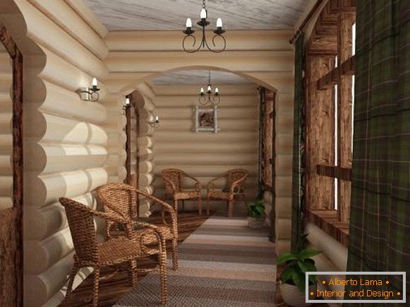 Design d'intérieur de maison en bois à partir de rondins à l'intérieur - photo