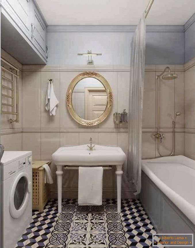 Design de salle de bain combiné avec une salle de bain