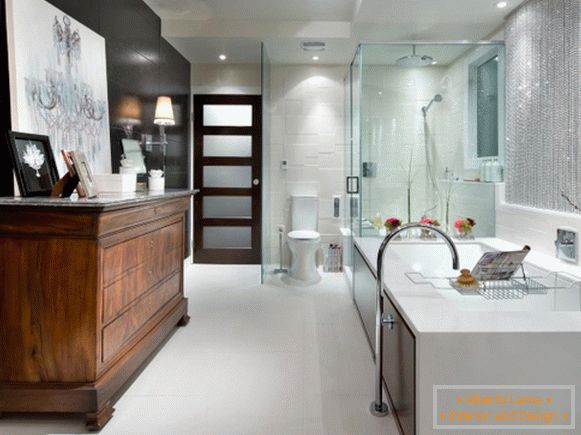 Intérieur de style high-tech - photo de salle de bain et de toilette