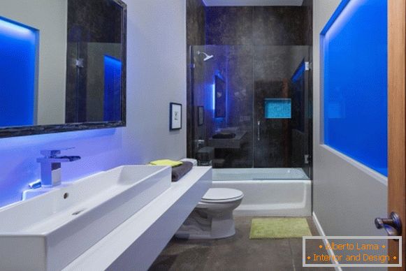 Design dans un style high-tech - photo d'une élégante salle de bain