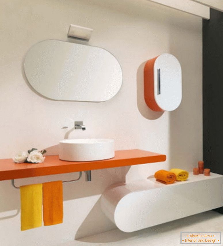 beauté-blanc-concept-home-intérieur-design-pour-contemporain-avec-orange-flottant-rack-a-un-porcelaine-vaisseau-évier-et-porte-serviettes-plus-ovale-mur-miroir-frameless- avec-nouvelles-salles de bains-idées-et-luxe-ba