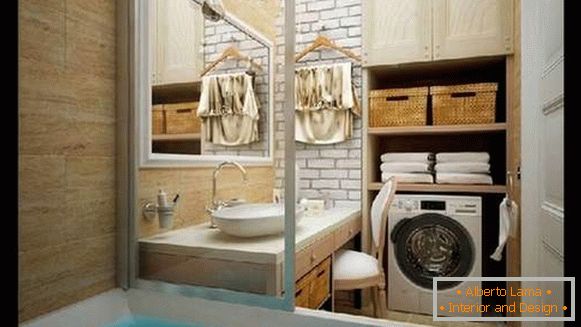 salle de bains design avec machine à laver, photo 15