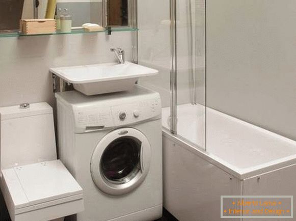 machine à laver dans la conception de salle de bains, photo 4