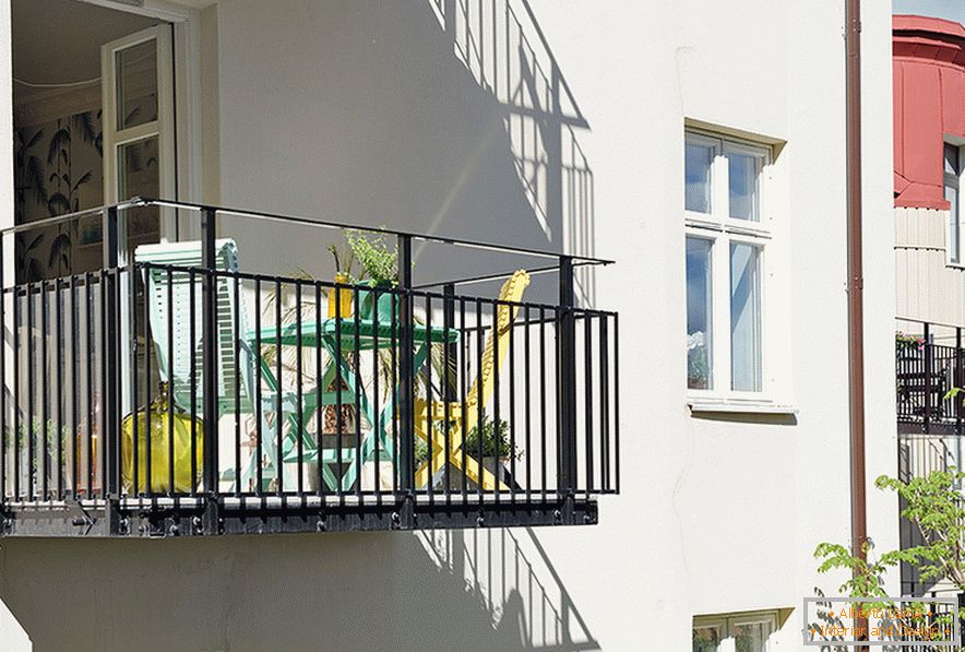Balcon d'un appartement d'une pièce à Göteborg