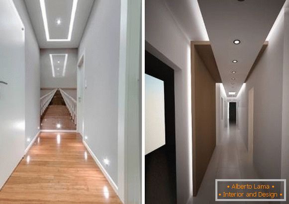 Éclairage LED du couloir étroit