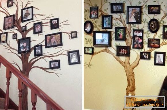 Idées pour décorer les murs avec des photos - arbre généalogique