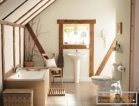 Design de salle de bain dans un style rustique