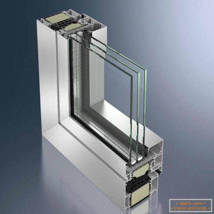 Profilé de fenêtre en aluminiumс термоизоляцией
