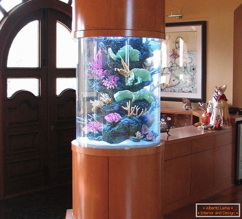 Colonne avec aquarium