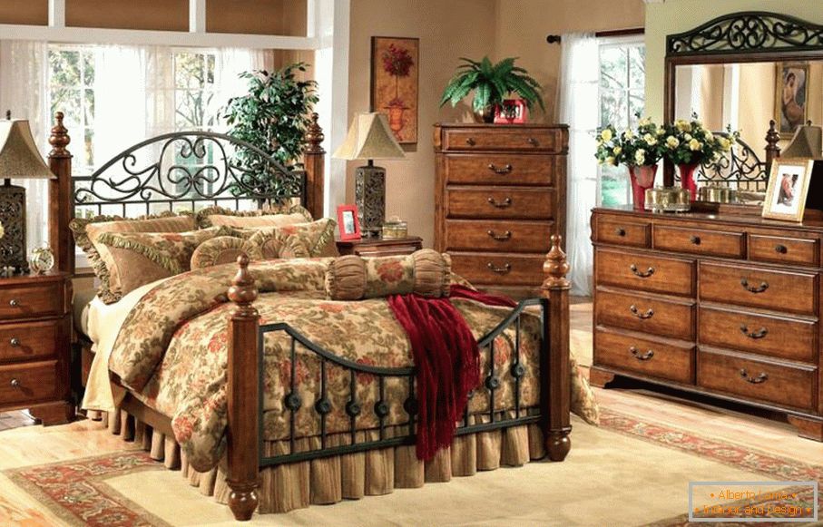 Chambre à coucher dans le style vintage