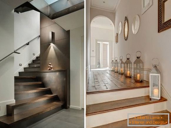 Escalier rétro-éclairage dans la maison - idées de design photo