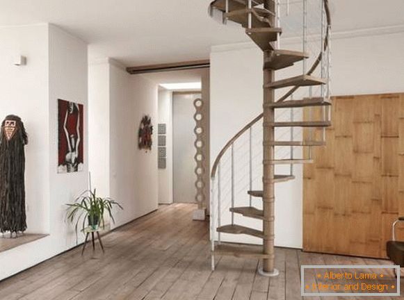 Beaux escaliers dans la maison - design moderne de l'escalier en colimaçon