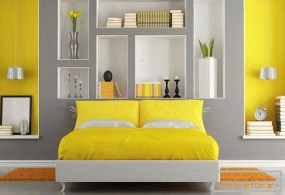 Design de chambre à coucher avec niches