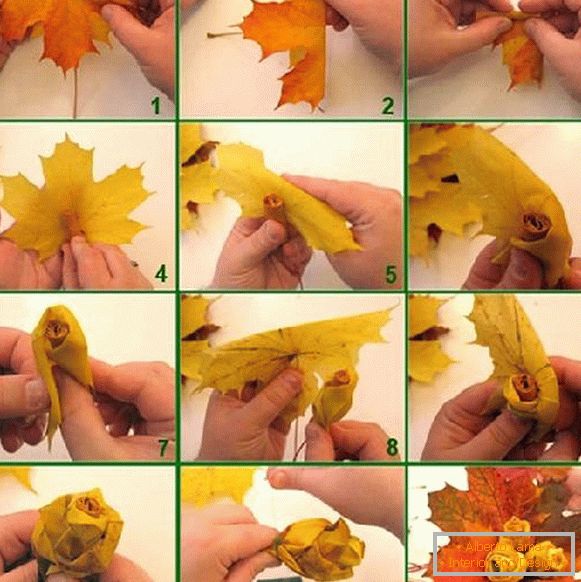 l'artisanat des feuilles par les mains, photo 23