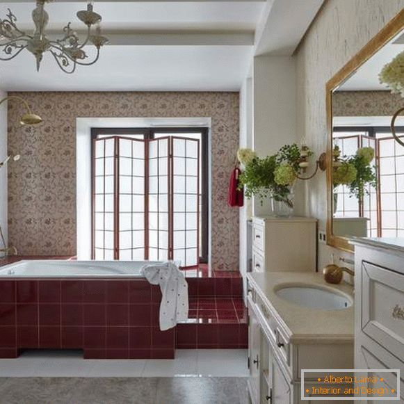 Les plus belles salles de bains - design luxueux en rouge