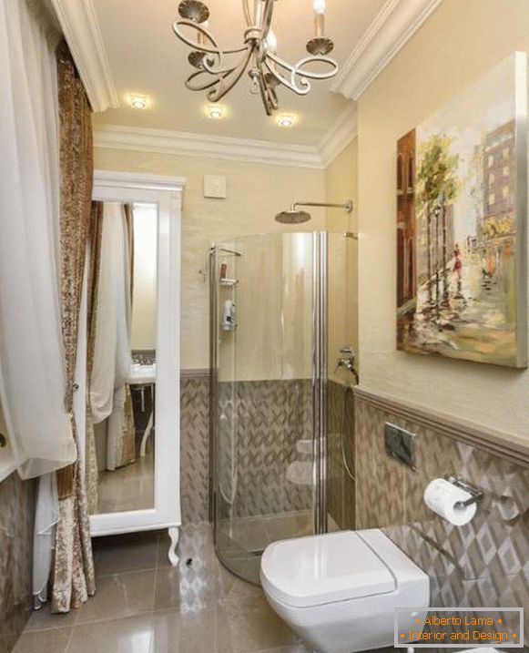 Belles salles de bains - photo d'une salle de bain combinée dans l'appartement