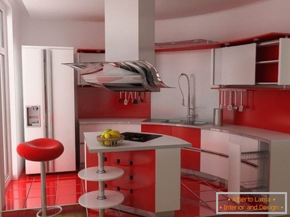 Red Kitchen Design Photo 21
