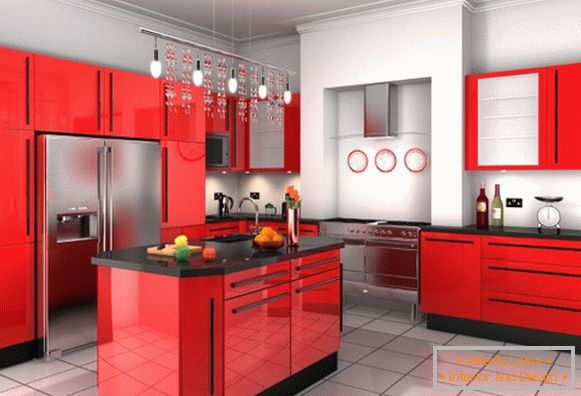 Rouge noir cuisine design photo 32