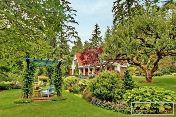 Comment planifier un site de maison de campagne - une photo d'une aire de loisirs dans le jardin
