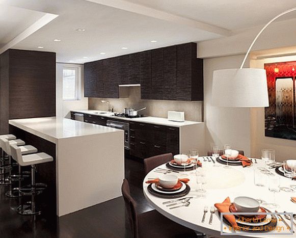 Style ultra-moderne небольшого кухонного пространства
