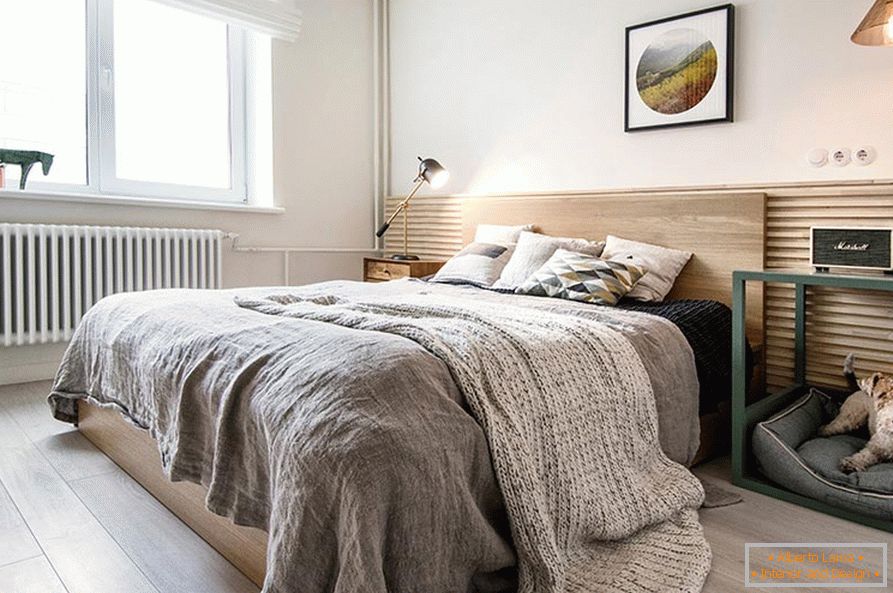 Un petit appartement de style scandinave en Russie - спальня