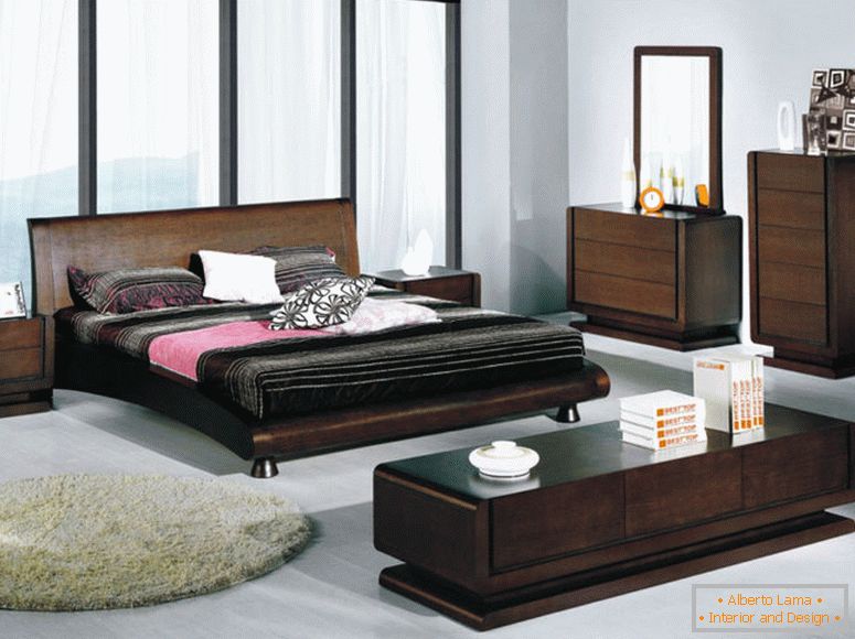 simple et spacieuse chambre-décoration-avec-brun-bois-meubles-comme-vanité-et-tiroirs-contemporaine-dans-simples-couleurs