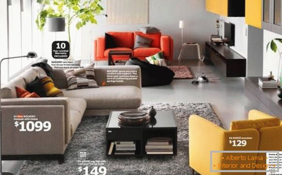 Design du salon avec des meubles IKEA
