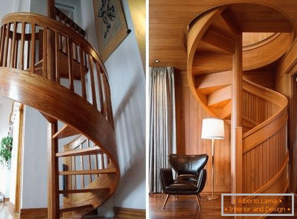 Vis escaliers de bois dans une maison privée