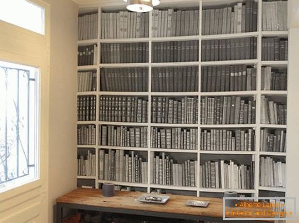 Bibliothèque - papier peint dans le style loft
