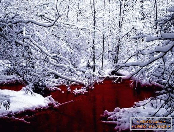 Lac rouge sang au Canada