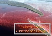 Un lac rouge inhabituel dans le nord du Canada