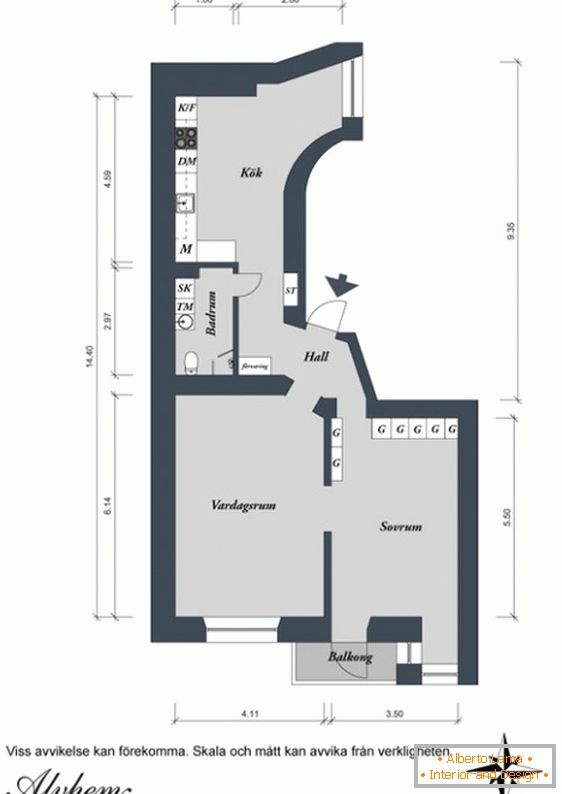 Plan d'un petit appartement